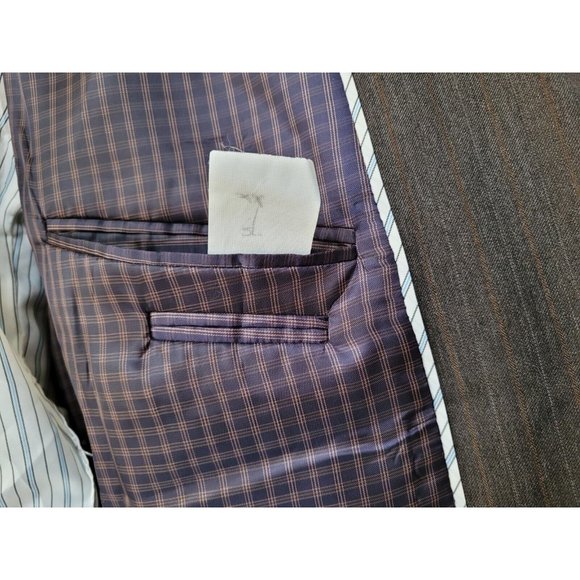 JOE JOSEPH ABBOUD 46L MEN'S SPORT COAT GRAY BROWN WOOL 2-BUTTON/2-VENT B537 - Picture 10 of 15
